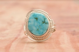 Genuine Kingman Turquoise Sterling Silver Ring
